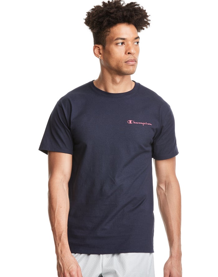 Champion Mens T-Shirt NZ - Classic Jersey Navy ( 8306-WOABZ )